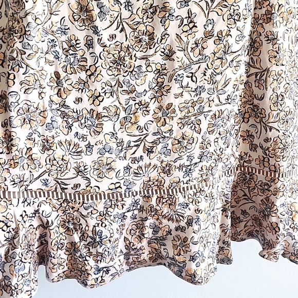 Free People Square Neck Floral Mini Dress Size 8 - Picture 7 of 8